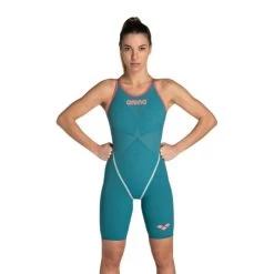 Arena Womens Carbon-Glide Open Back Kneeskin - Calypso Bay
