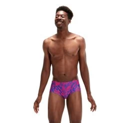 Speedo Men's Club Training Bondi Night Floral Brief - Blue/Pink