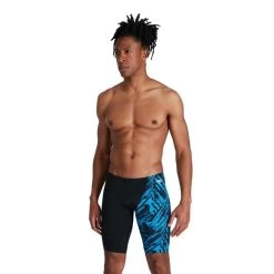 Speedo Men's Allover V-Cut Jammers - Black/Blue