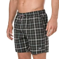 Speedo Men's Leisure Watershort Check 16" Black/Grey