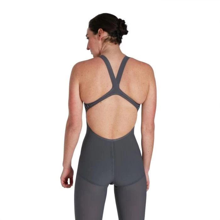 Speedo Fastskin LZR Pure Valor Night Flare Openback Kneeskin - Grey/Blue 4 Speedo Fastskin LZR Pure Valor Night Flare Openback Kneeskin - Grey/Blue - Image 2