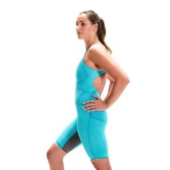 Speedo Women's Fastskin LZR Pure Valor Openback Kneeskin - Green/Grey -Swimming Equipment Store 8 11978h549 3