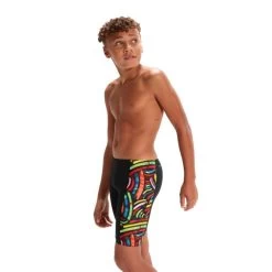 Speedo Boys Digital Panel Jammer - Black/Red