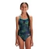 Speedo Girl's Allover Digital V-Back Swimsuit - Navy/Green -Swimming Equipment Store 81284615143 1
