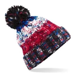 Beechfield Corkscrew Pom Pom Beanie Black Jack