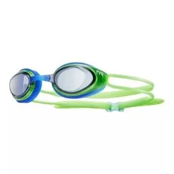 TYR Blackhawk Mirrored Junior Racing Goggles SILVER/FL. YELLOW/BLUE