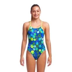 Funkita Blue Bottle - Girl's Diamond Back One Piece