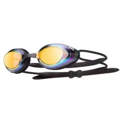 TYR Black Hawk Racing Mirror Goggles - Gold/Rainbow