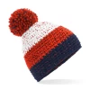 Beechfield Freestyle Beanie White Red Navy -Swimming Equipment Store wrnavy